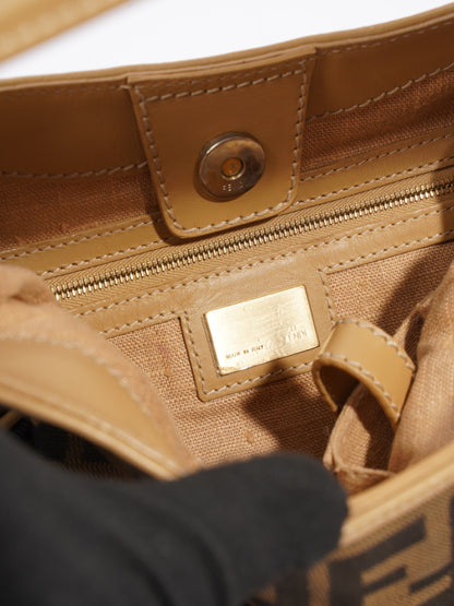Fendi Zucca Tobacco Hobo Brown  Canvas