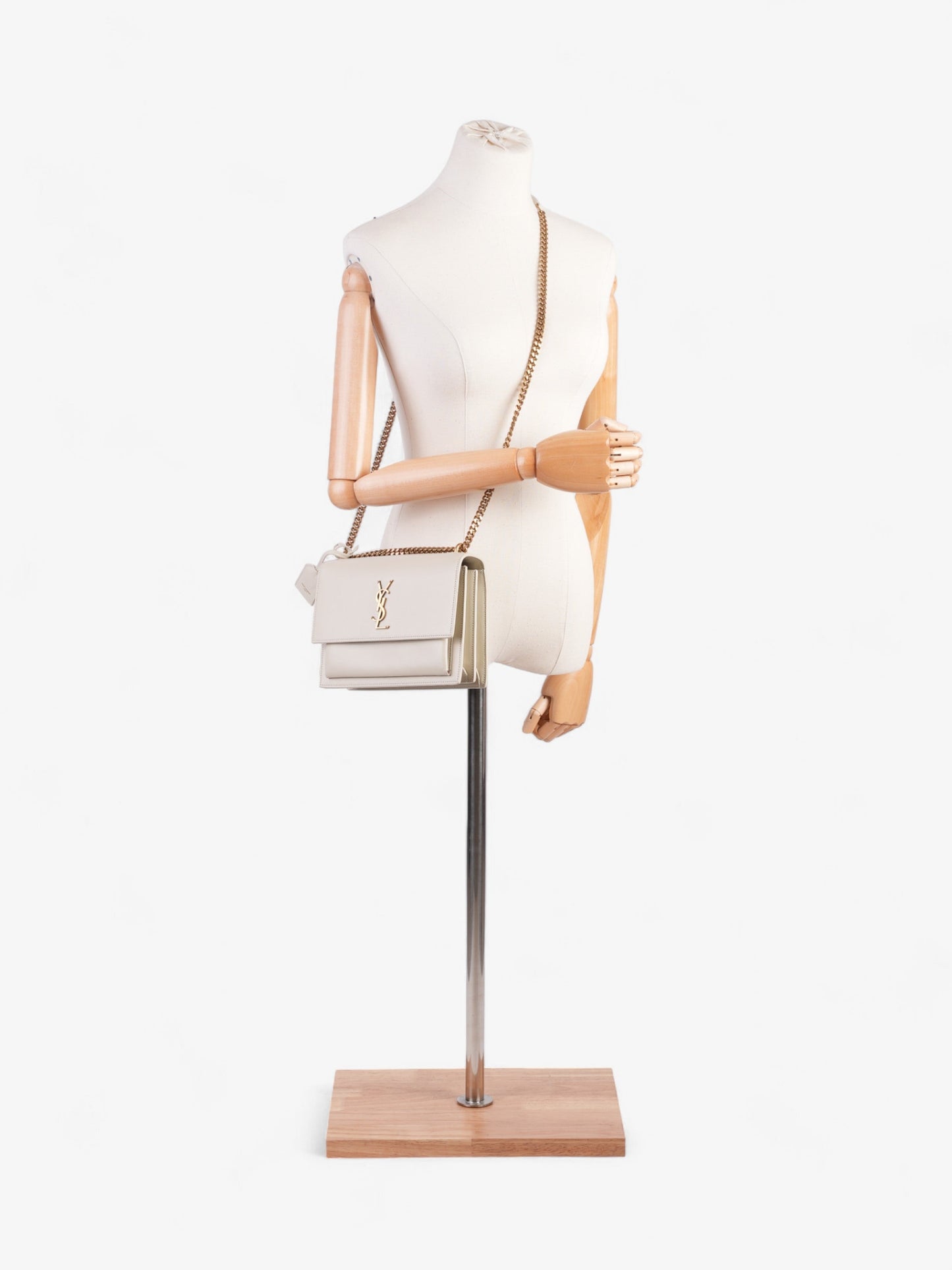 Saint Laurent Sunset White Leather Medium