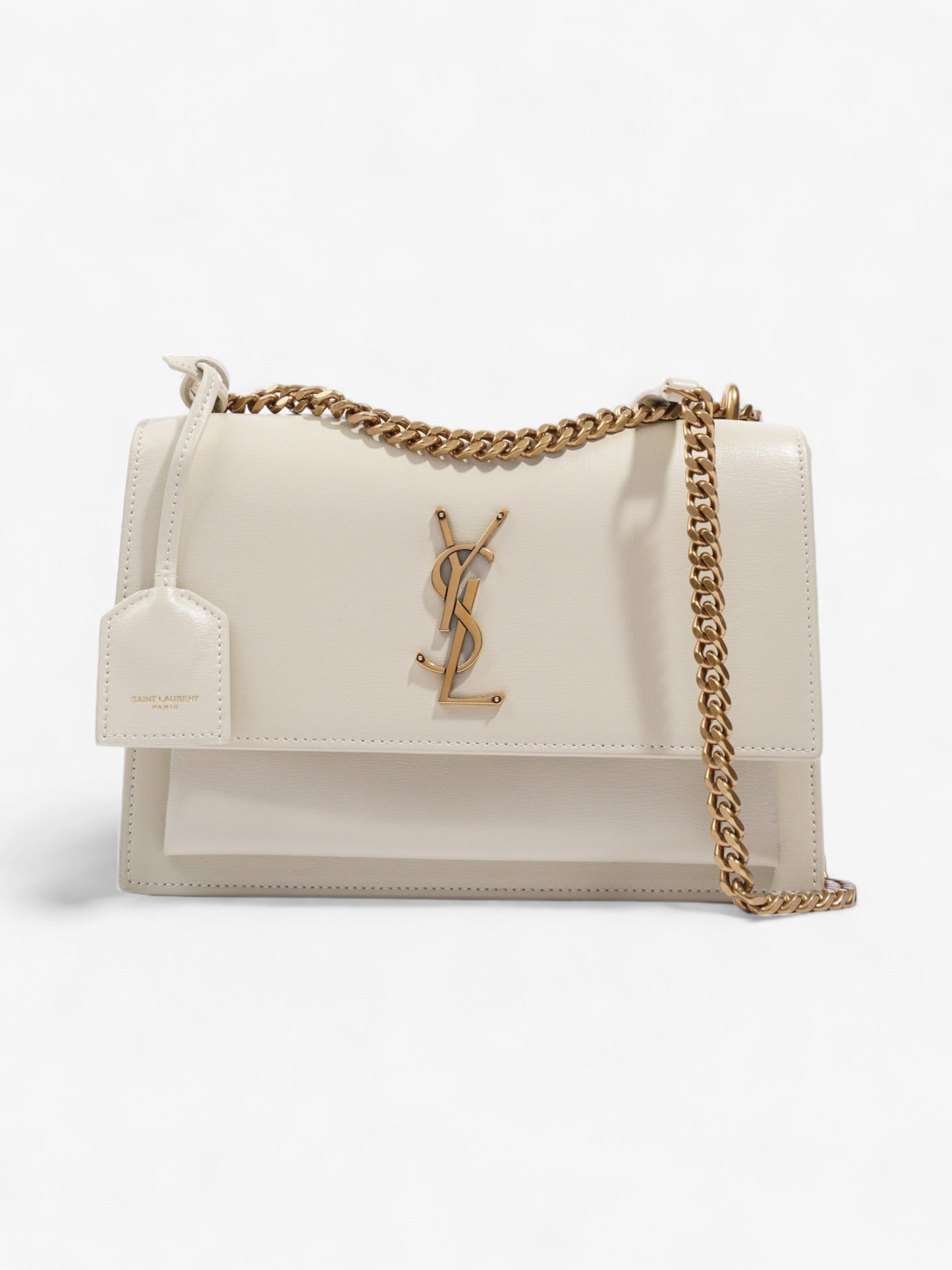 Saint Laurent Sunset White Leather Medium