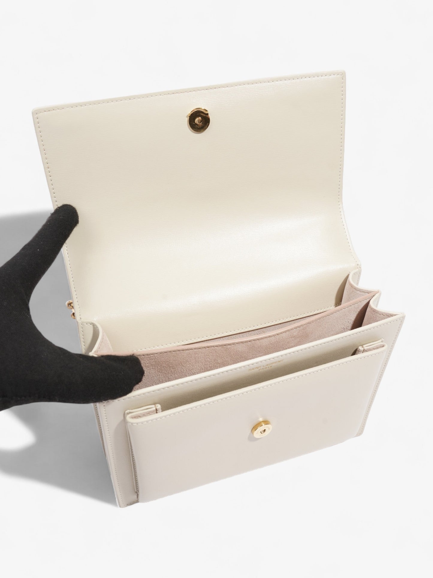 Saint Laurent Sunset White Leather Medium