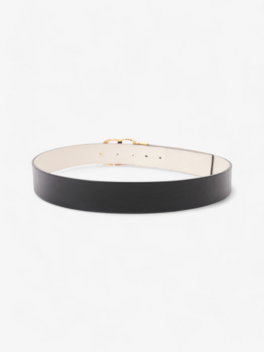 Christian Dior 30 Montaigne Reversible Belt White / Black / Gold Leather 106cm