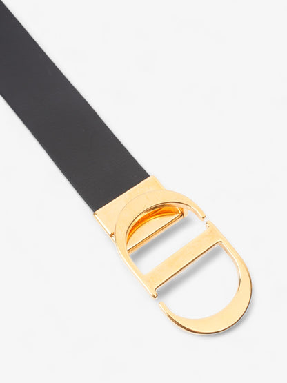 Christian Dior 30 Montaigne Reversible Belt White / Black / Gold Leather 106cm