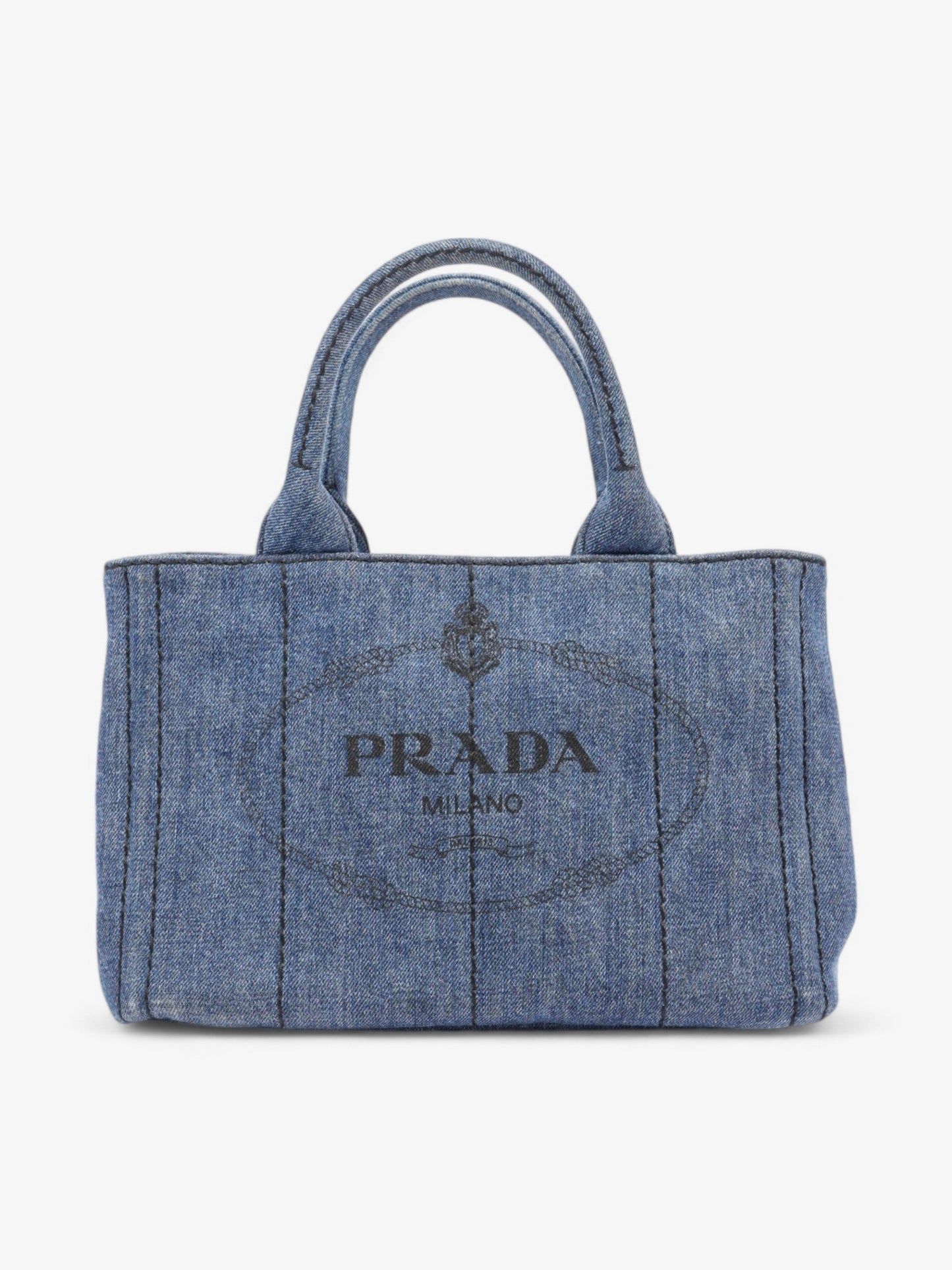 Prada Canapa Tote Denim / Black Denim