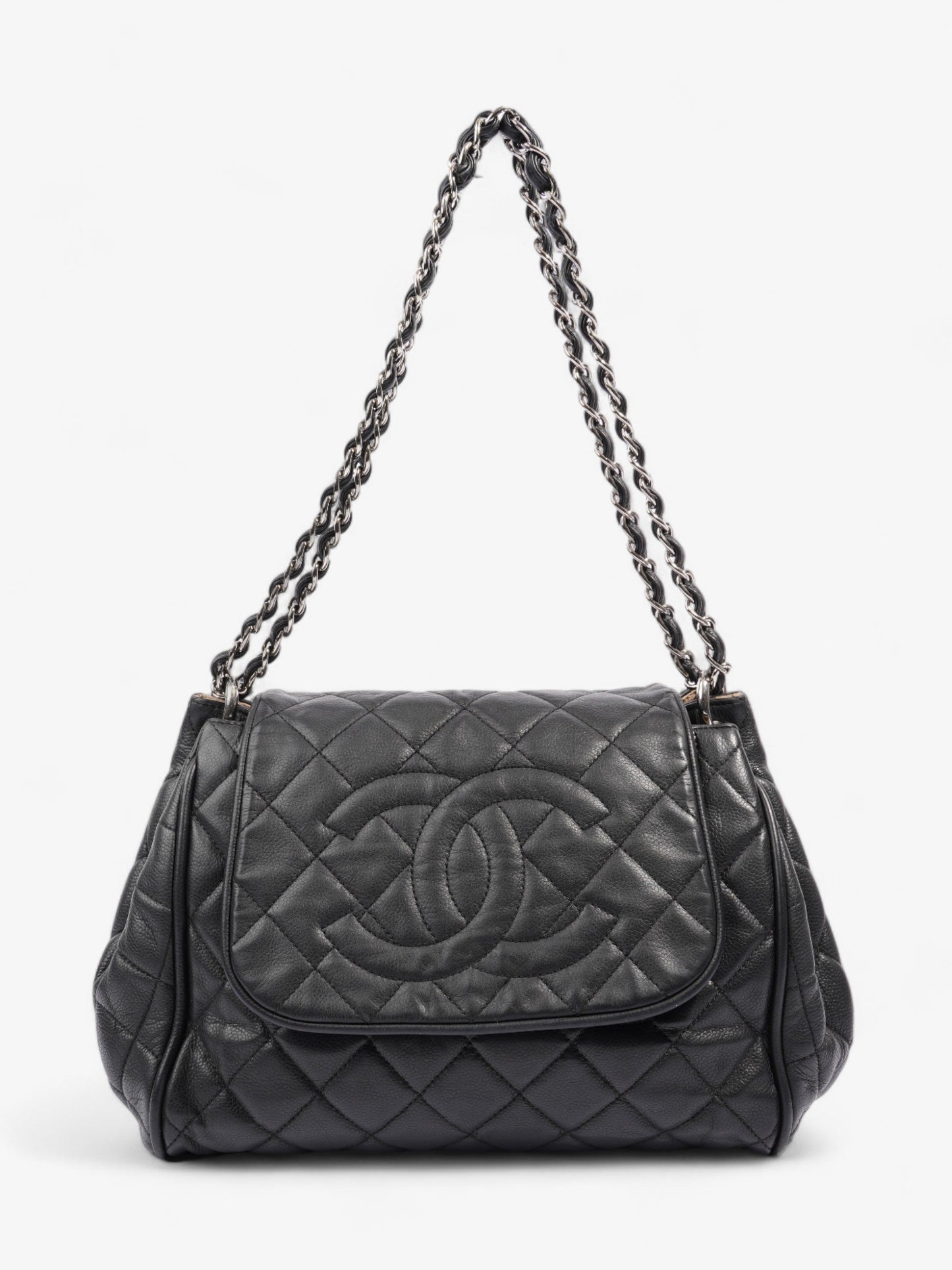 Chanel CC Accordion Flap Black Caviar Leather