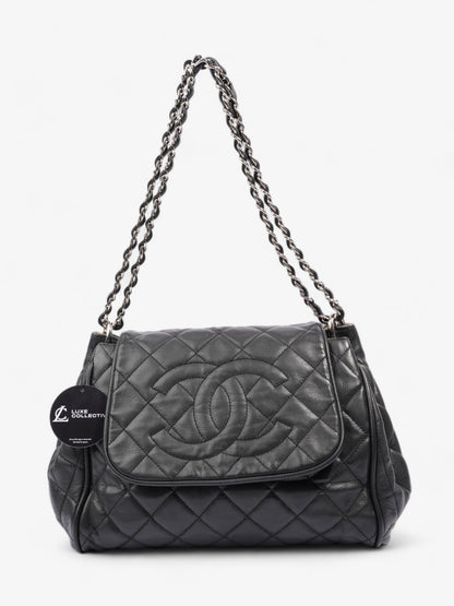 Chanel CC Accordion Flap Black Caviar Leather