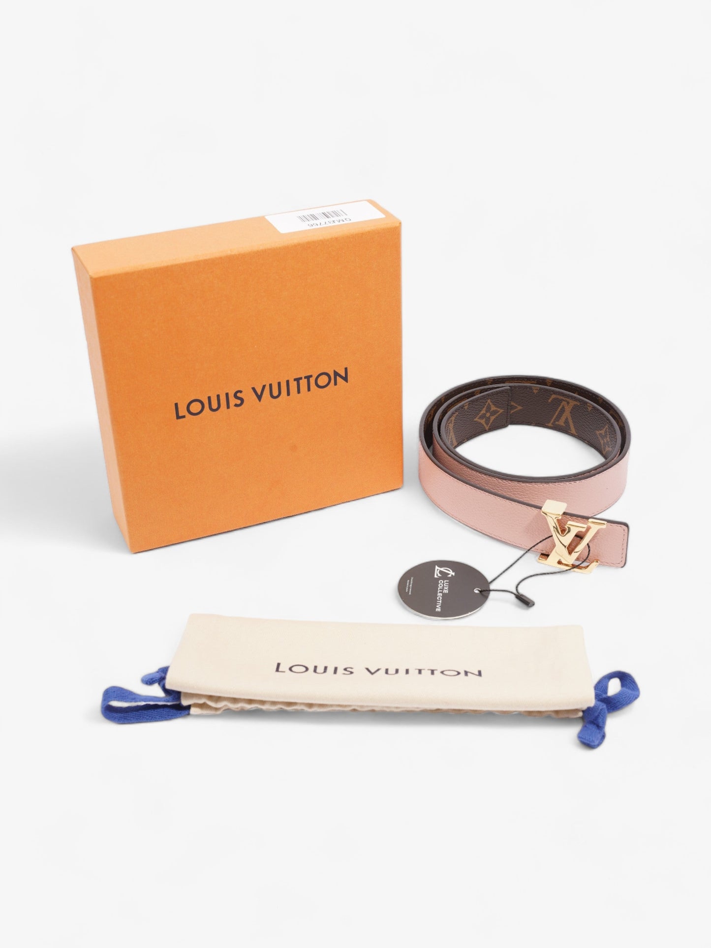 Louis Vuitton LV Initiales Reversible Belt Pink / Monogram Coated Canvas 80cm / 32"