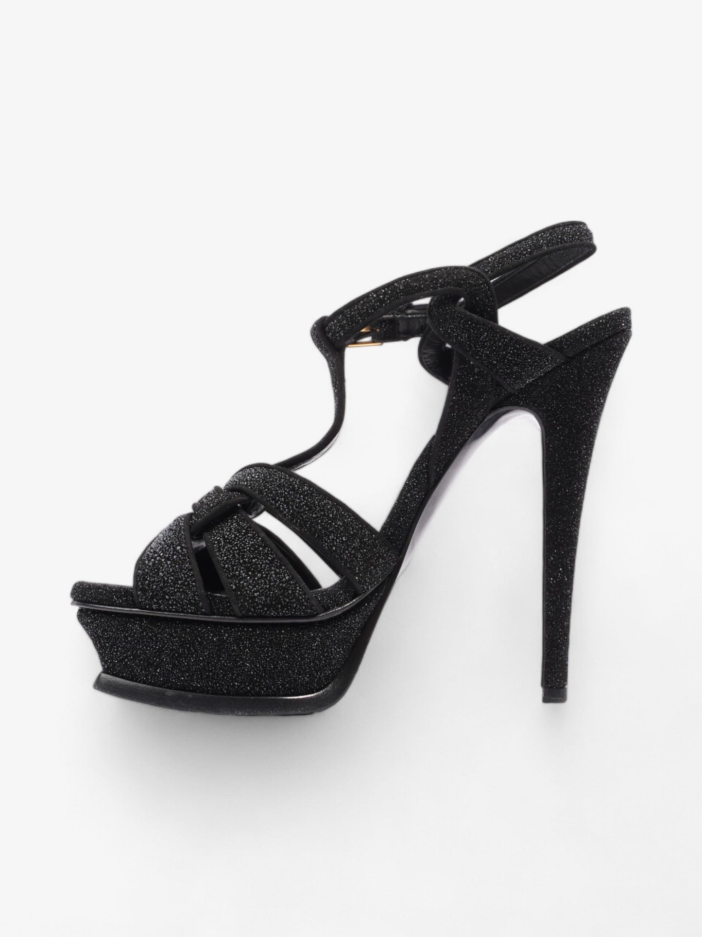 Saint Laurent Tribute Platform Heels 110mm Black Glitter EU 37.5 UK 4.5