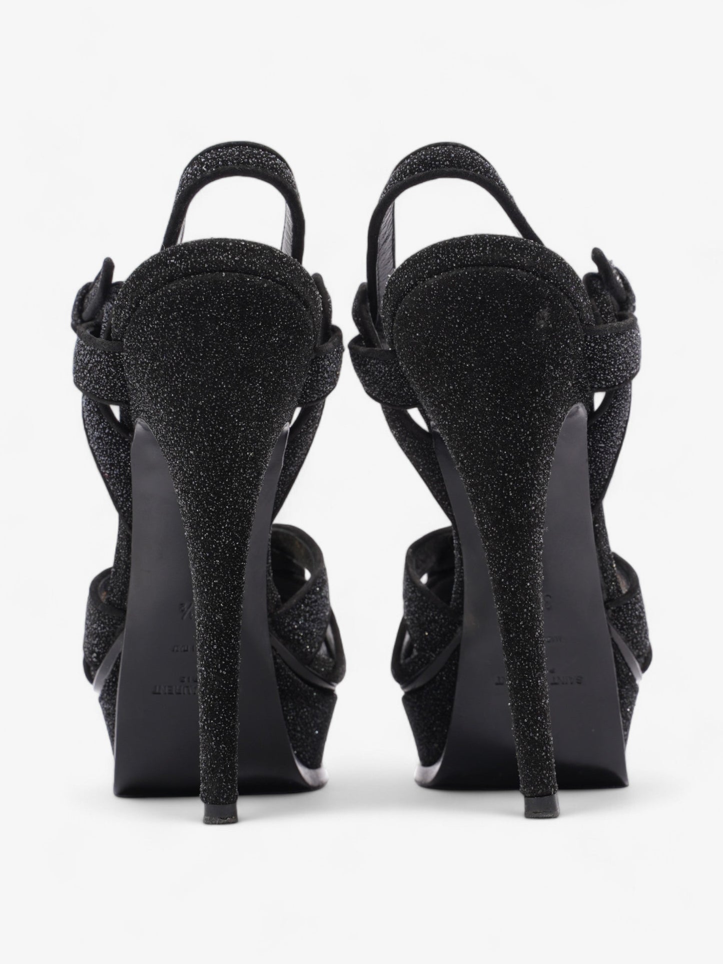 Saint Laurent Tribute Platform Heels 110mm Black Glitter EU 37.5 UK 4.5