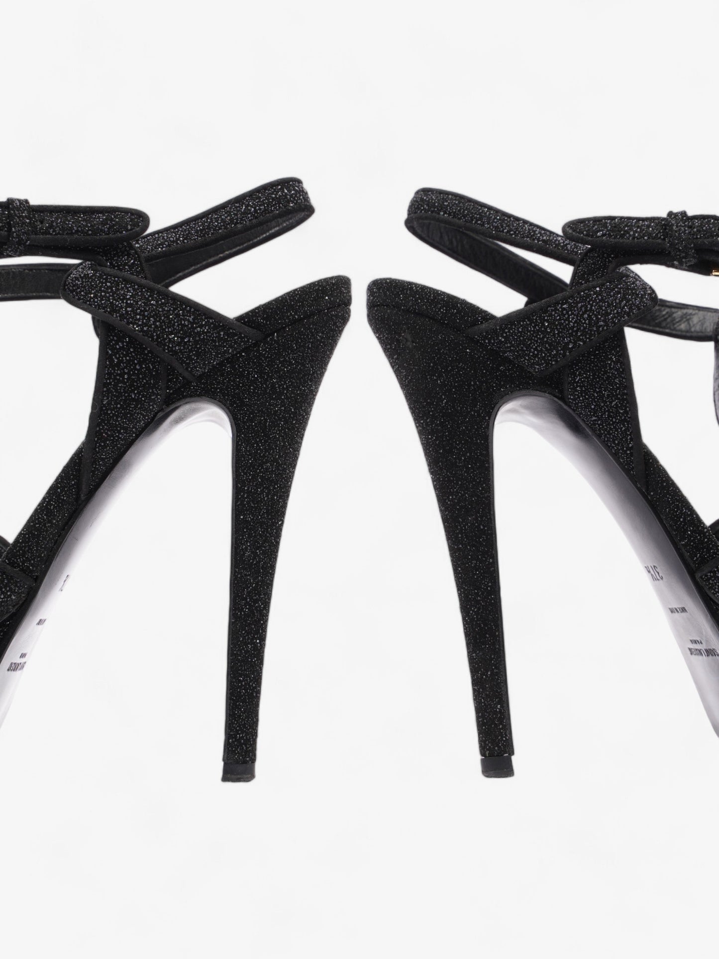 Saint Laurent Tribute Platform Heels 110mm Black Glitter EU 37.5 UK 4.5