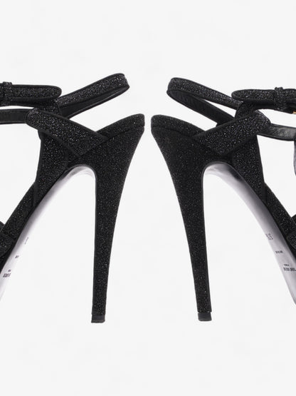Saint Laurent Tribute Platform Heels 110mm Black Glitter EU 37.5 UK 4.5