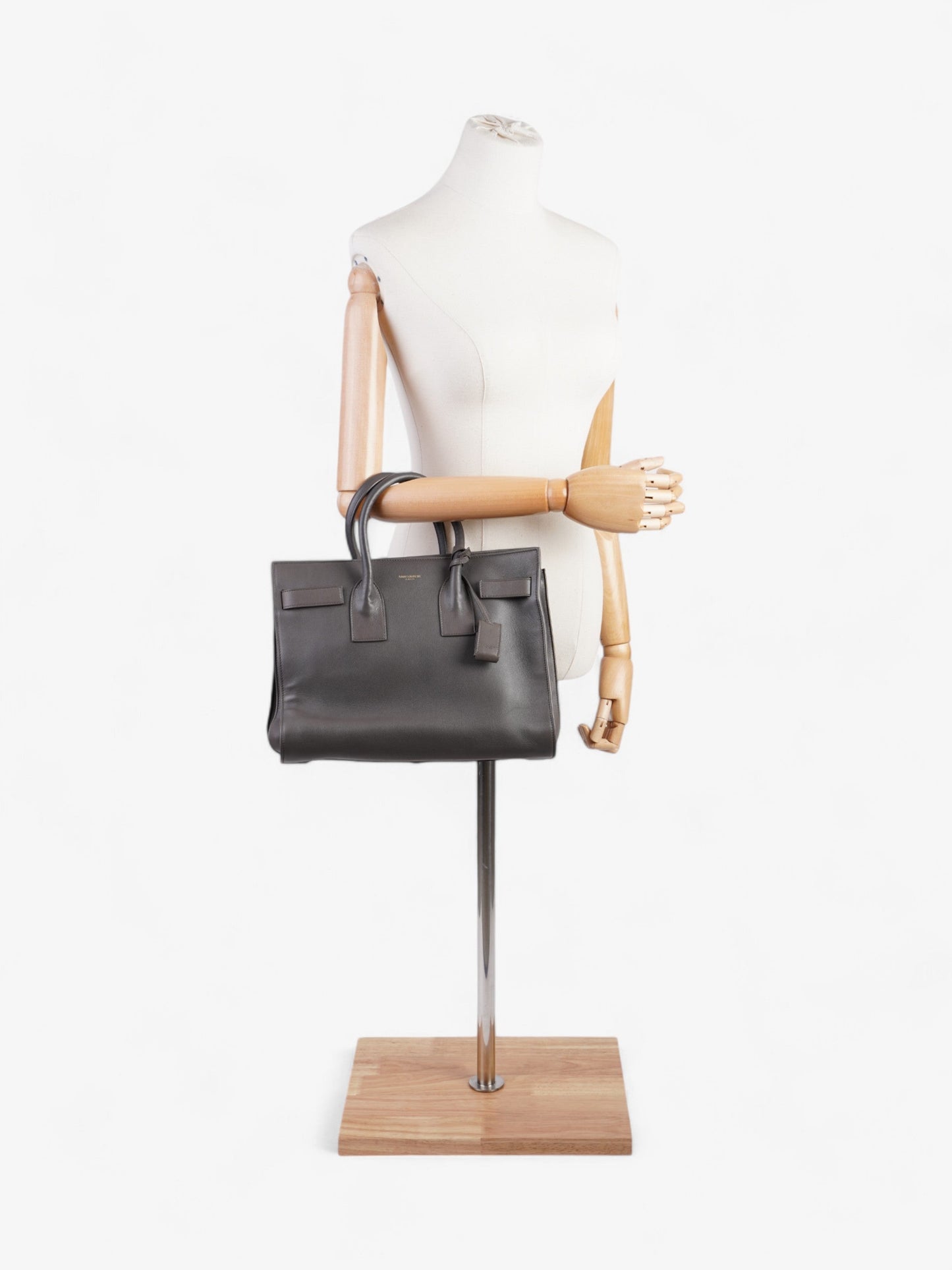 Saint Laurent Sac De Jour Grey Lambskin Leather Small