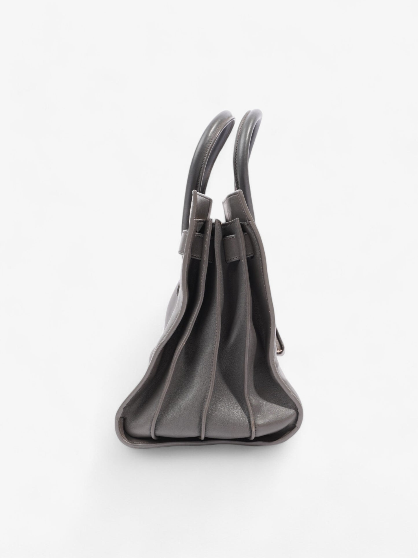 Saint Laurent Sac De Jour Grey Lambskin Leather Small