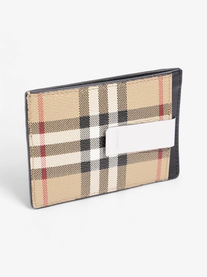 Burberry Chase Card Holder with Money Clip Archive Beige Polyurethane