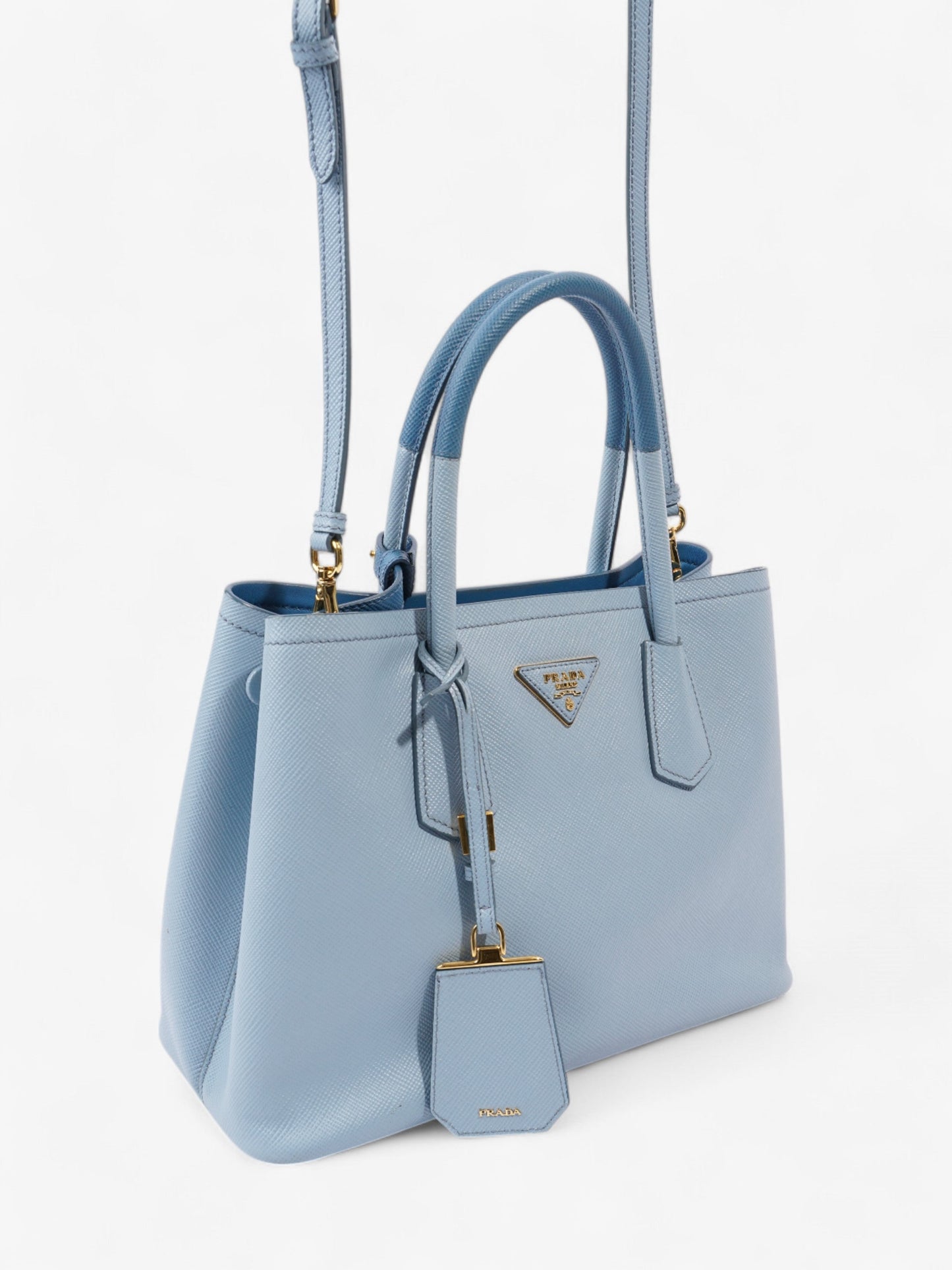 Prada Double Bag Astral Blue Saffiano Leather Small