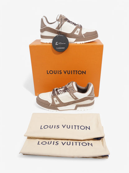 Louis Vuitton LV Trainer Sneakers White  / Brown Leather EU 41 UK 7