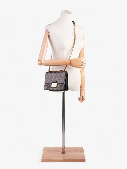 Fendi Kan U Tobacco / Zucca Embossed Leather Small
