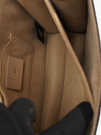 Fendi Kan U Tobacco / Zucca Embossed Leather Small
