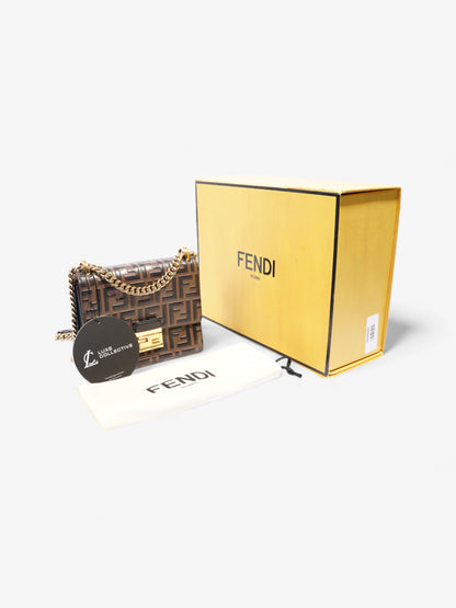 Fendi Kan U Tobacco / Zucca Embossed Leather Small