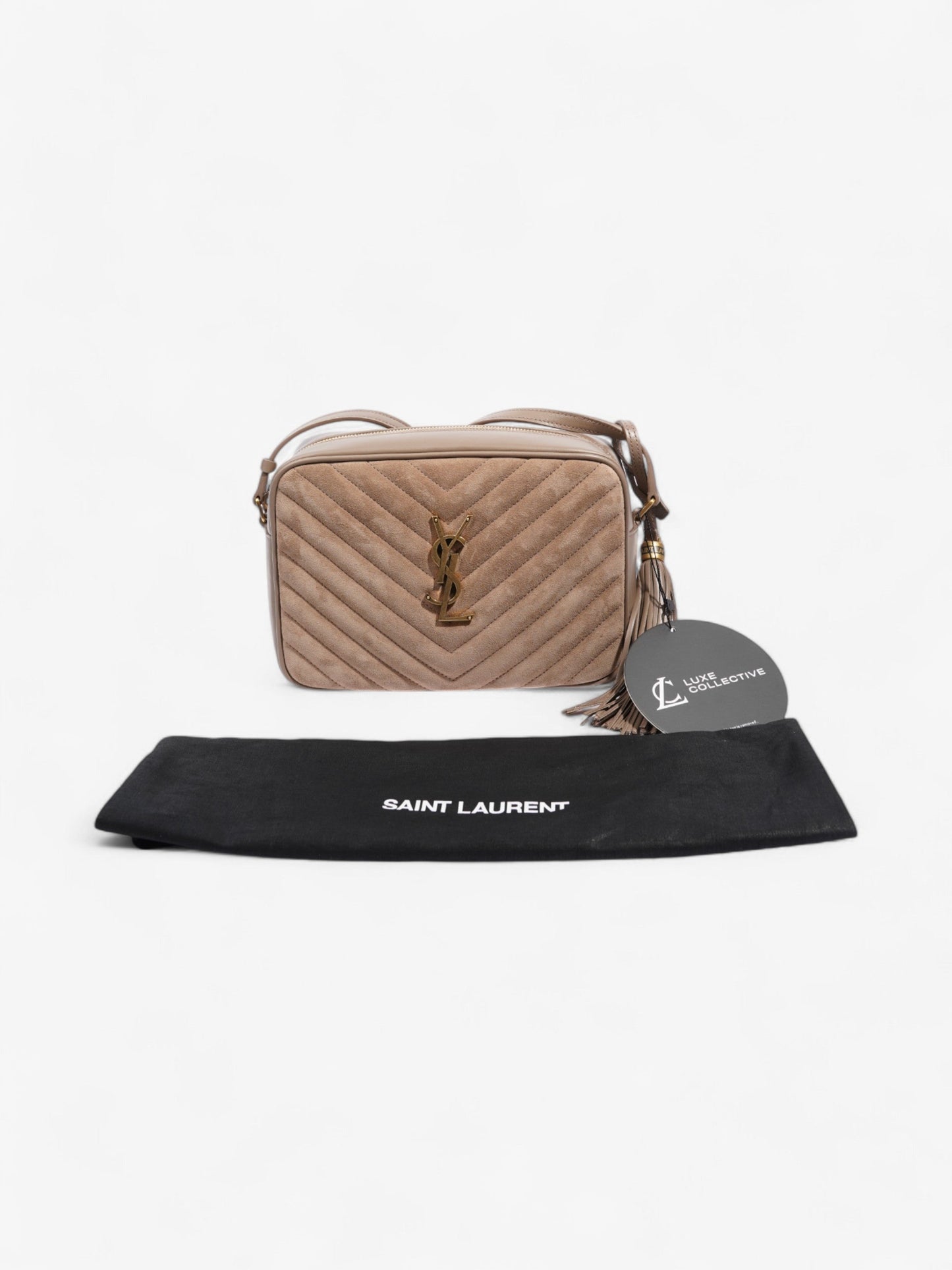 Saint Laurent Lou Camera Bag Taupe Suede