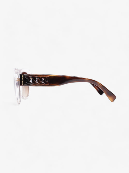 Coach Clear Frame Sunglasses Crystal / Dark Tortoise Acetate 135mm