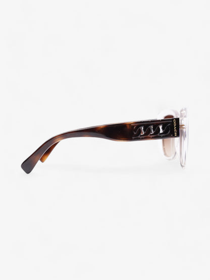 Coach Clear Frame Sunglasses Crystal / Dark Tortoise Acetate 135mm