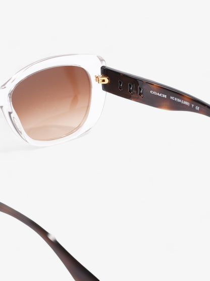 Coach Clear Frame Sunglasses Crystal / Dark Tortoise Acetate 135mm