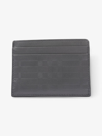 Burberry Embossed Card holder Grey Embossed Leather
