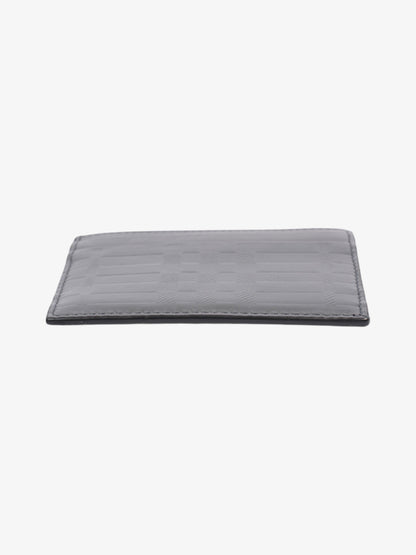 Burberry Embossed Card holder Grey Embossed Leather