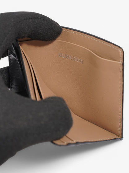 Burberry Embossed Card holder Grey Embossed Leather