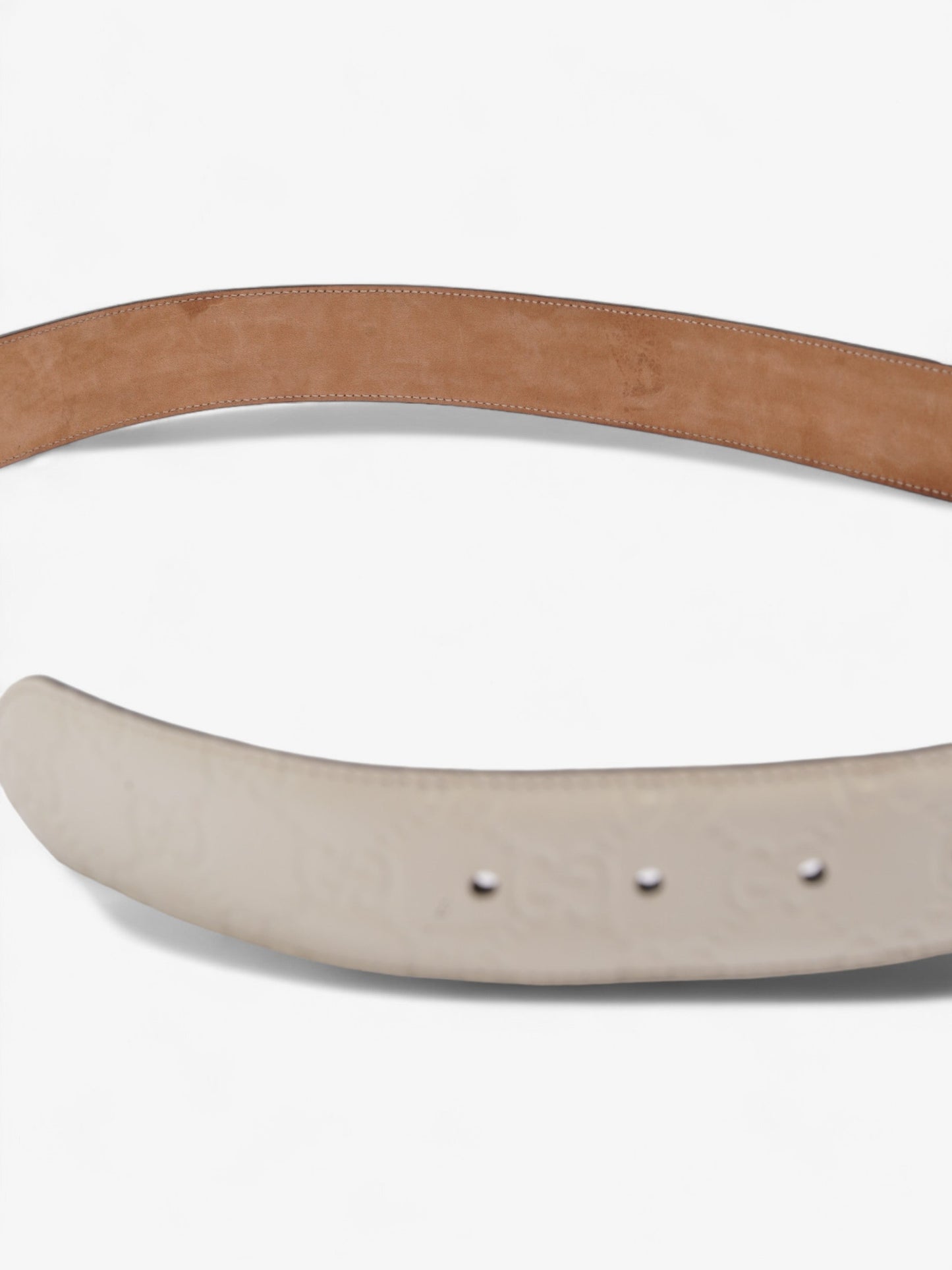 Gucci Interlocking G Belt White Leather 75cm 30"
