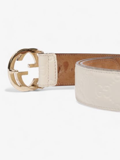 Gucci Interlocking G Belt White Leather 75cm 30"