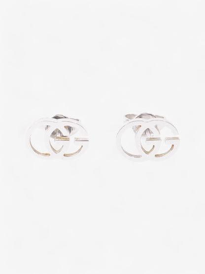 Gucci GG Marmont Stud Earrings White White Gold