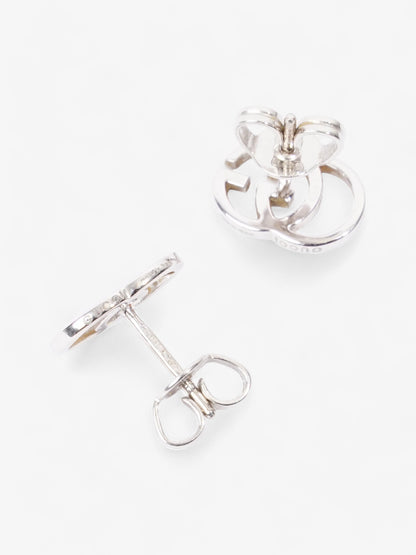 Gucci GG Marmont Stud Earrings White White Gold