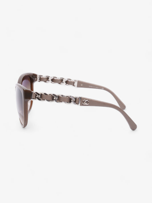 Chanel Chain Sunglasses Dusty Pink / Brown Acetate 135mm