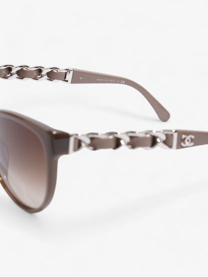 Chanel Chain Sunglasses Dusty Pink / Brown Acetate 135mm