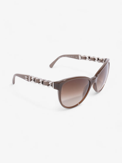 Chanel Chain Sunglasses Dusty Pink / Brown Acetate 135mm