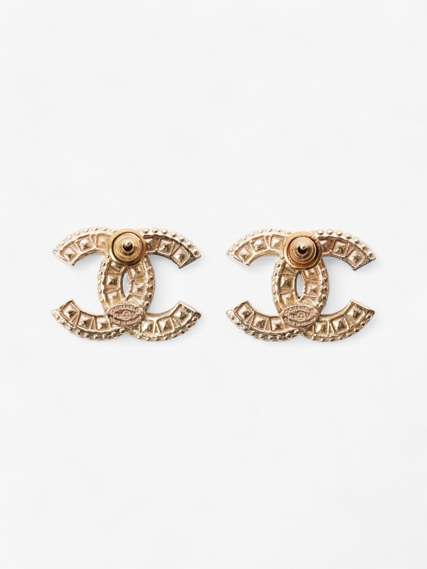 Chanel CC Earrings Gold Base Metal