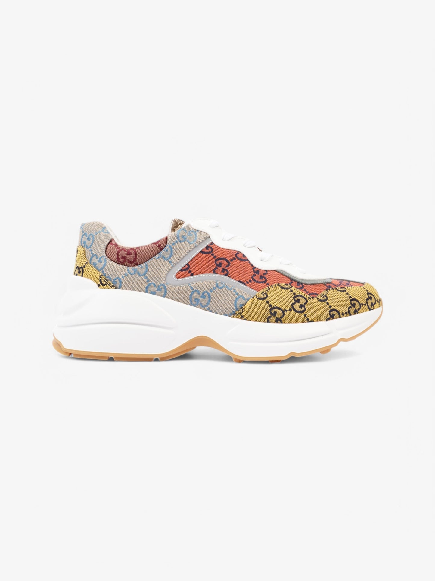 Gucci Rhyton Sneakers Orange / Yellow / White Canvas EU 42 UK 8