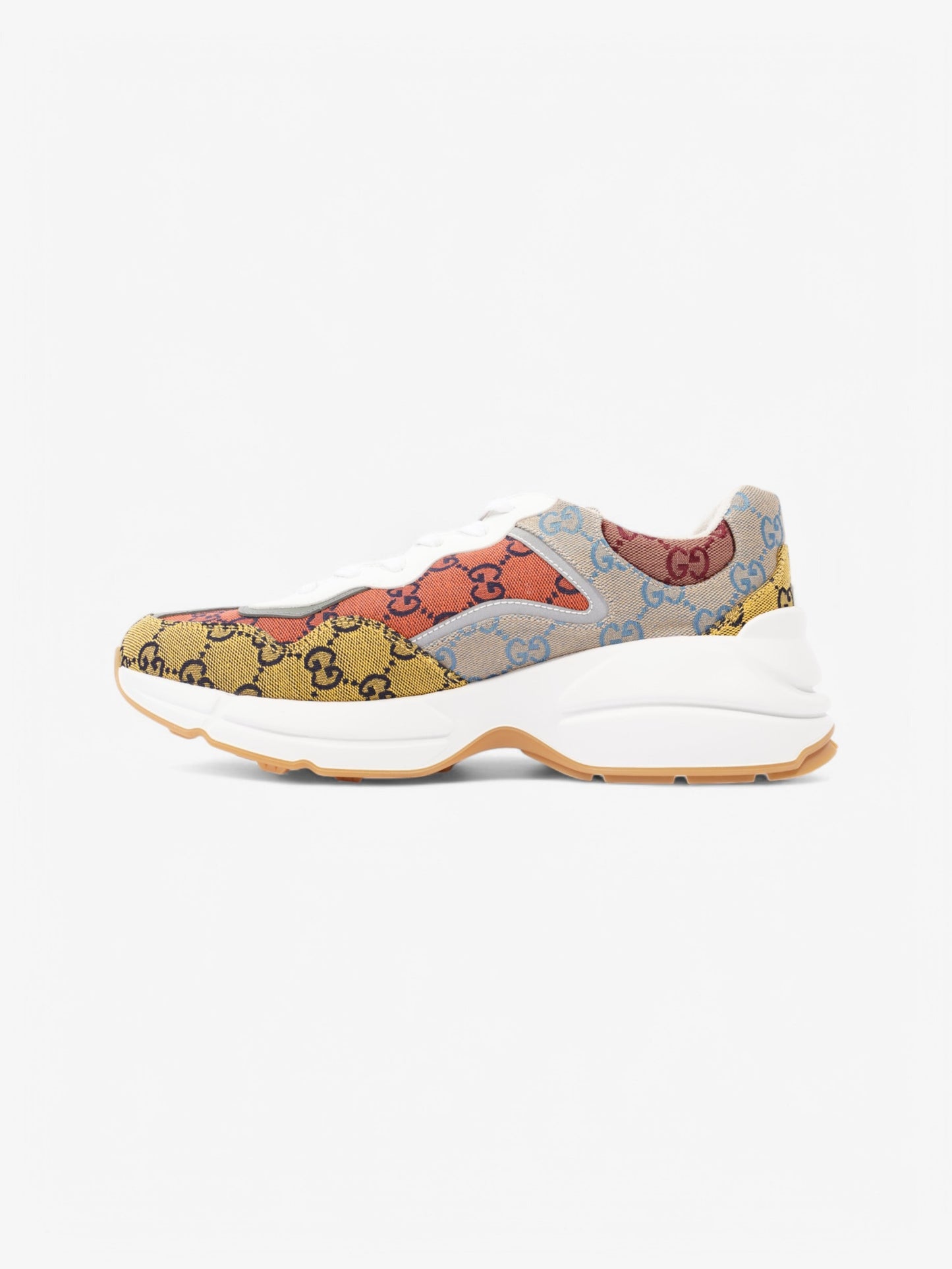 Gucci Rhyton Sneakers Orange / Yellow / White Canvas EU 42 UK 8