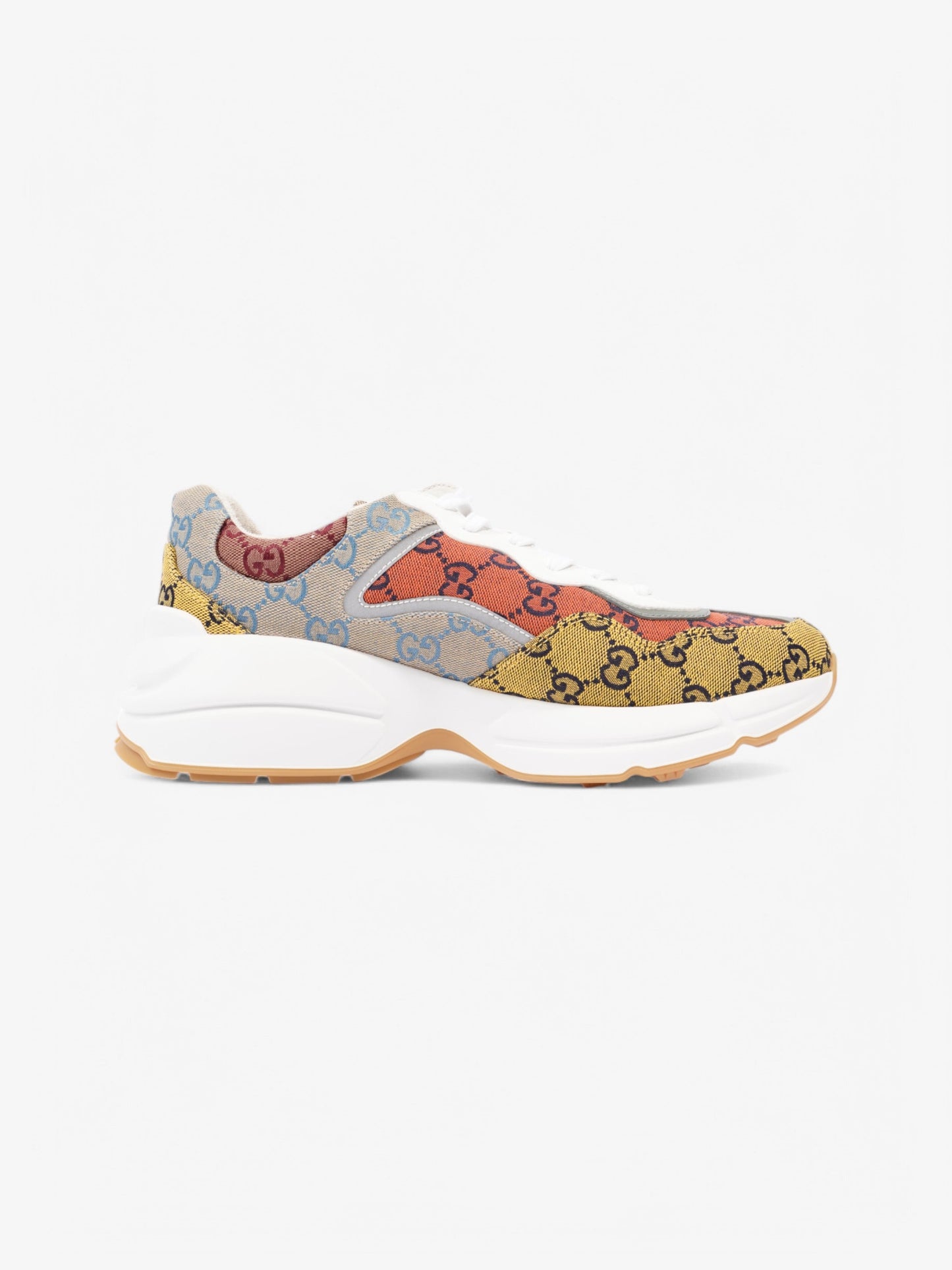 Gucci Rhyton Sneakers Orange / Yellow / White Canvas EU 42 UK 8
