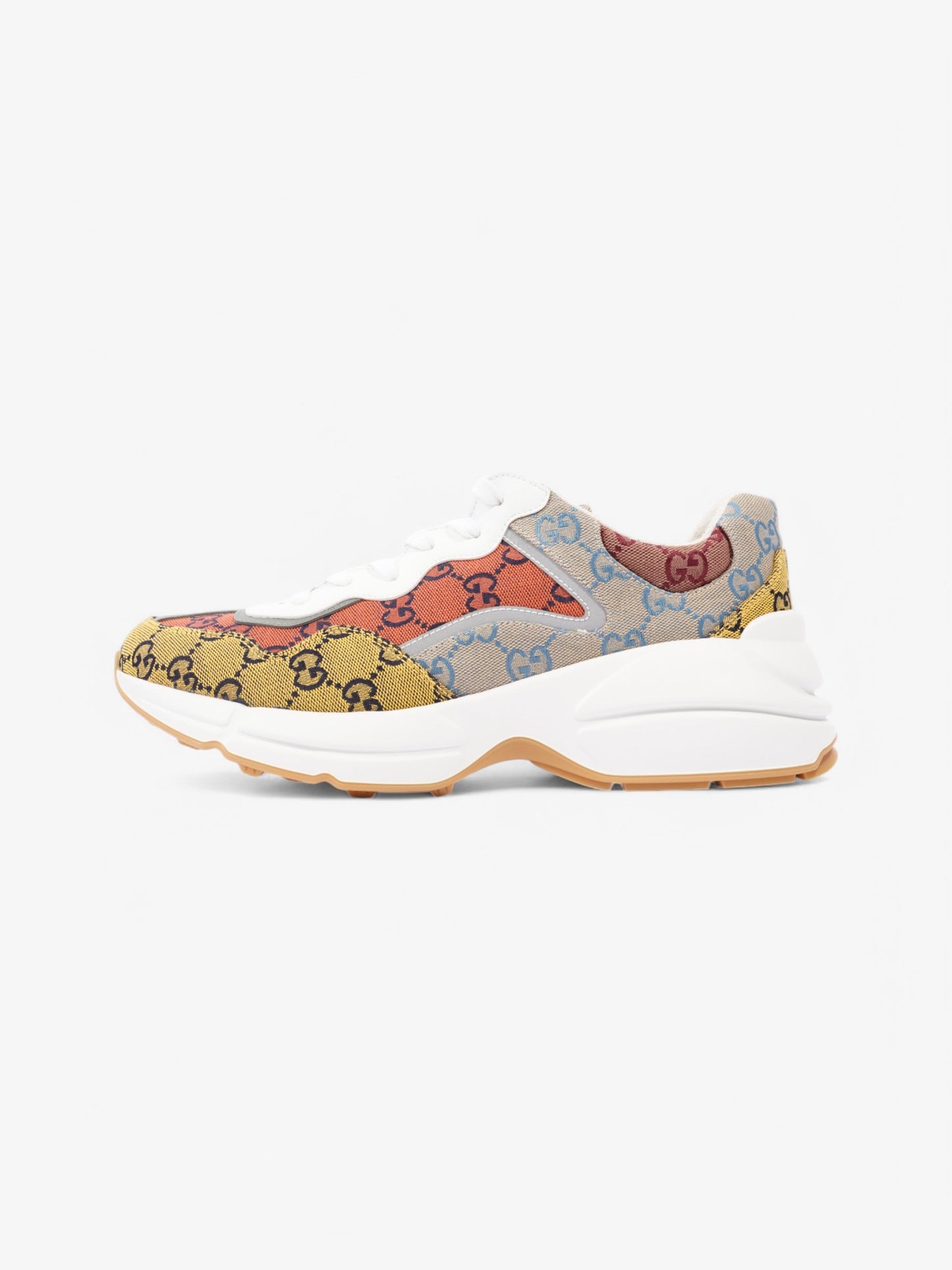Gucci Rhyton Sneakers Orange / Yellow / White Canvas EU 42 UK 8