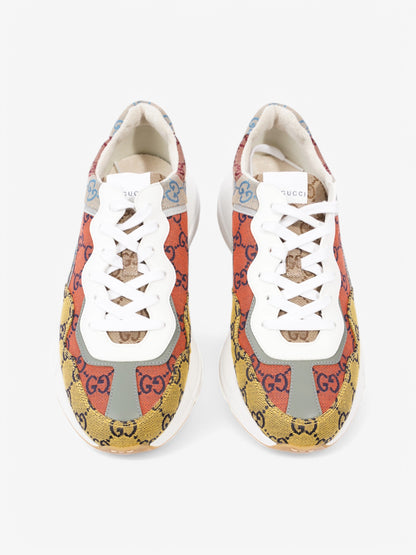 Gucci Rhyton Sneakers Orange / Yellow / White Canvas EU 42 UK 8