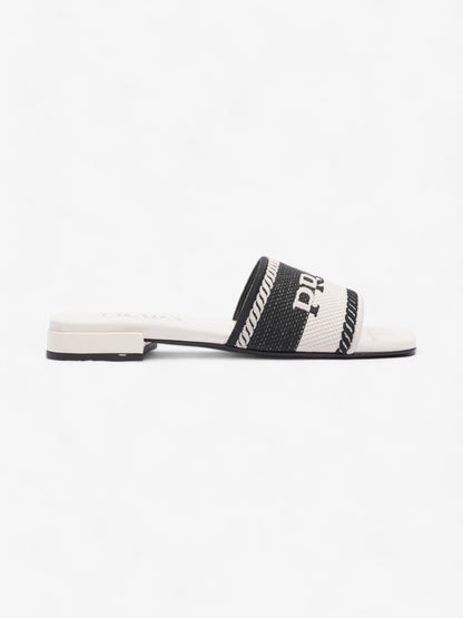Prada Logo Two-Colour Slider White / Black Fabric EU 36 UK 3