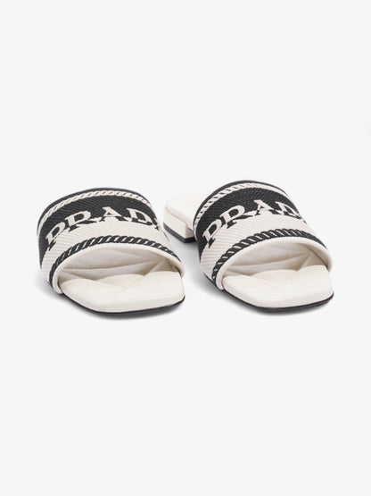 Prada Logo Two-Colour Slider White / Black Fabric EU 36 UK 3