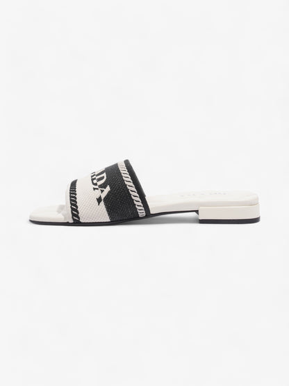 Prada Logo Two-Colour Slider White / Black Fabric EU 36 UK 3