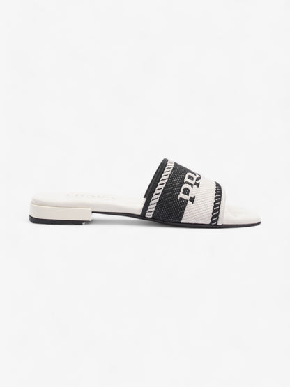 Prada Logo Two-Colour Slider White / Black Fabric EU 36 UK 3