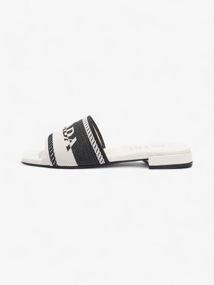 Prada Logo Two-Colour Slider White / Black Fabric EU 36 UK 3