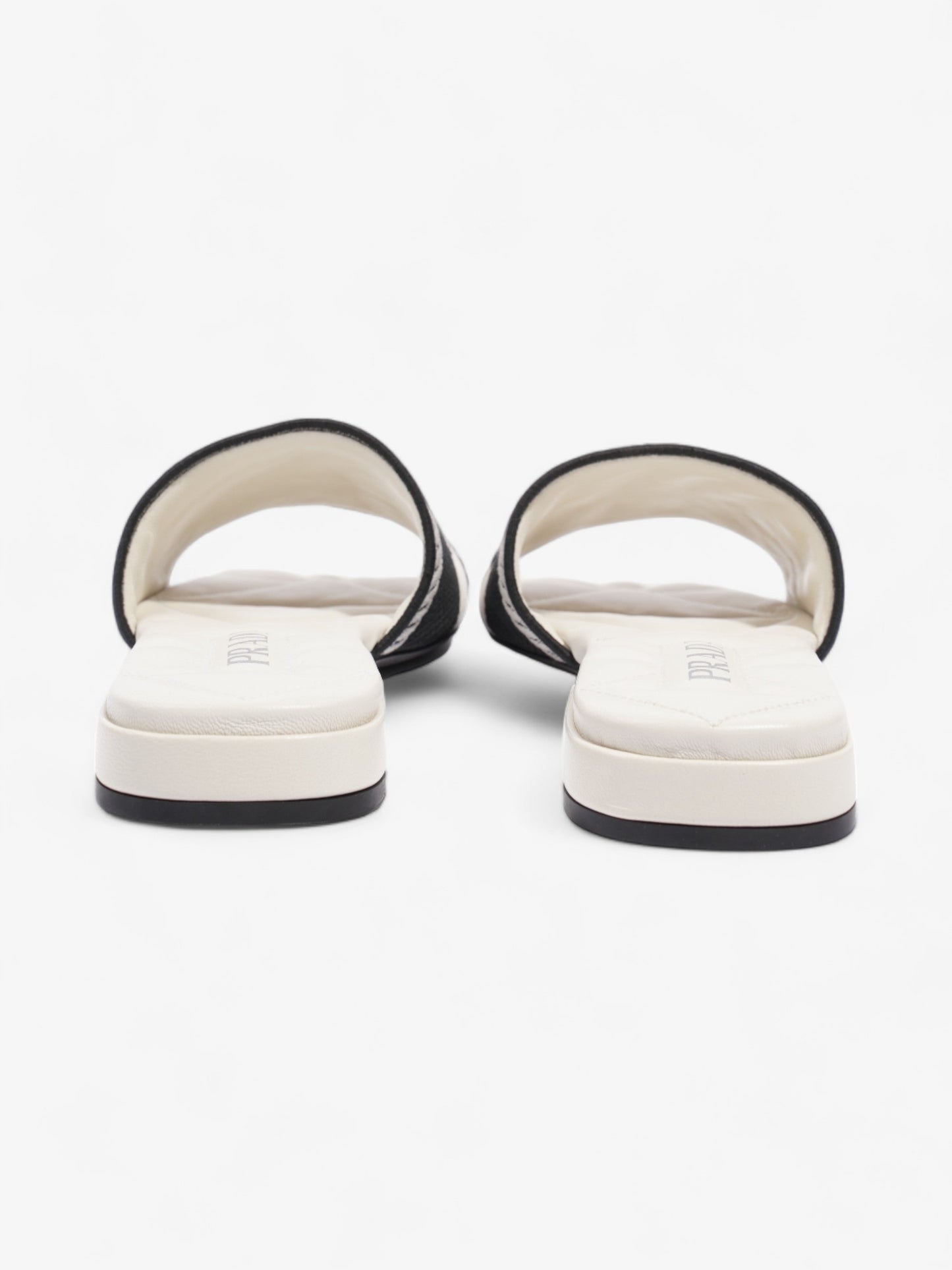 Prada Logo Two-Colour Slider White / Black Fabric EU 36 UK 3