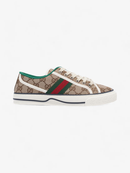 Gucci GG Tennis 1977 Sneakers Beige  / White / Green Canvas EU 38 UK 5