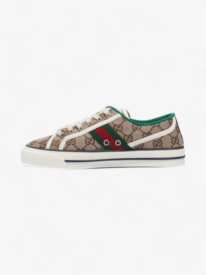 Gucci GG Tennis 1977 Sneakers Beige  / White / Green Canvas EU 38 UK 5